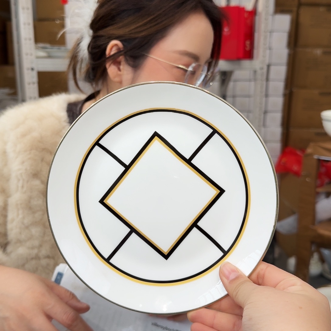 骨瓷高骨7.5英寸平盘19cm2个平盘