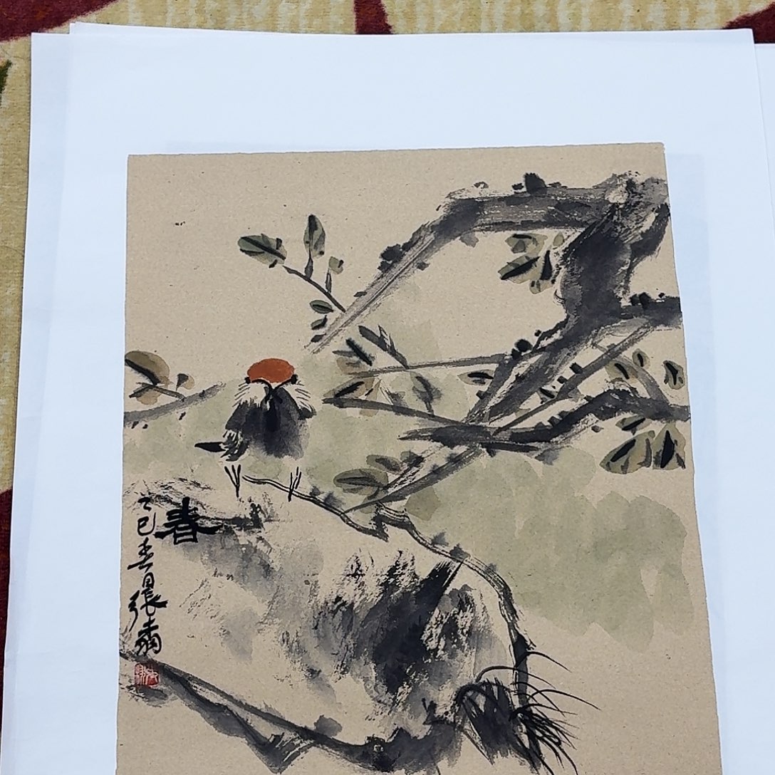 国画写意花鸟小品一张