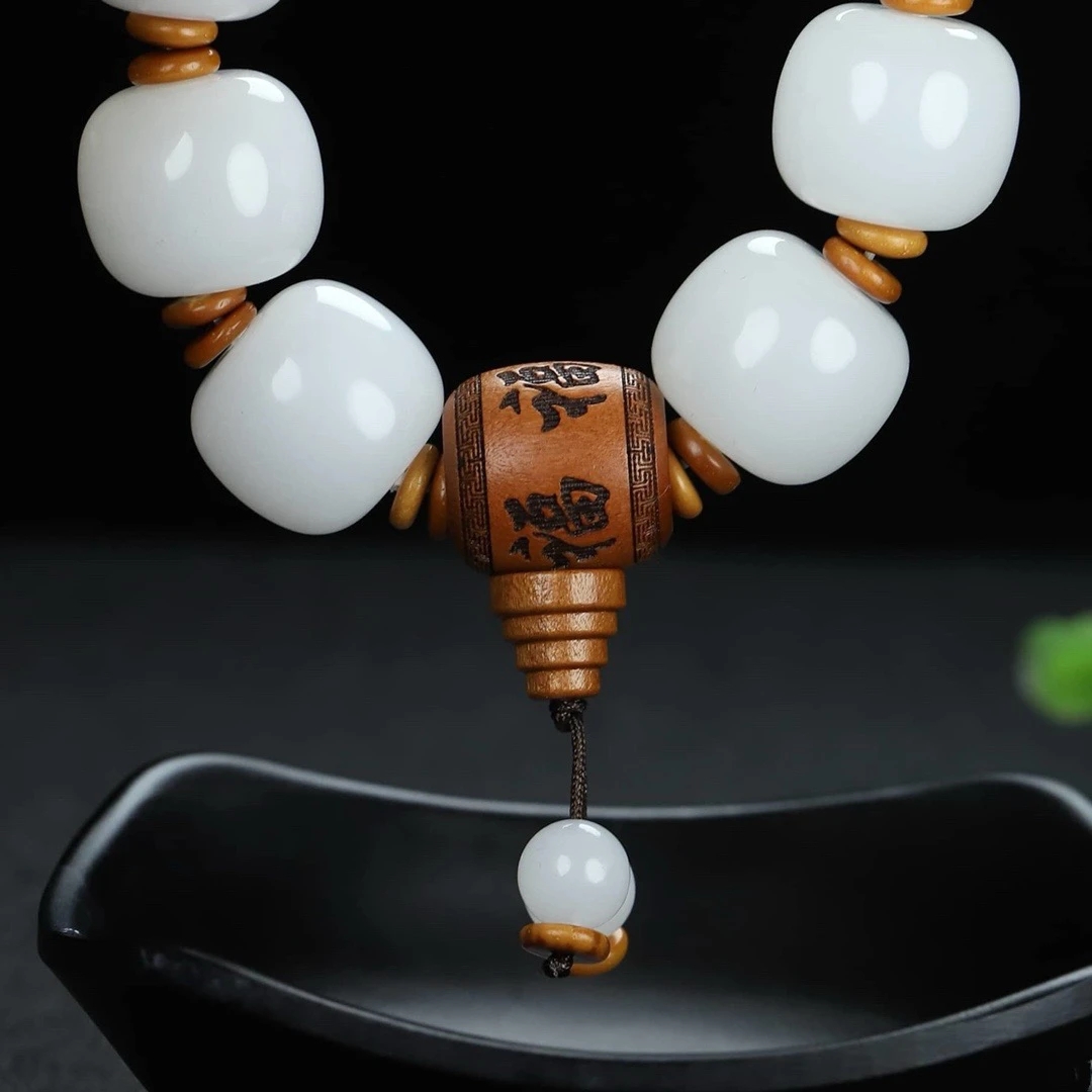 天然新疆金丝玉男士18mm老型珠时尚百搭手串