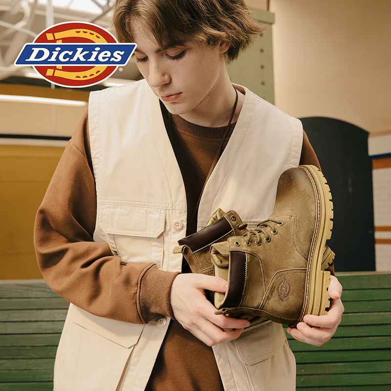 Dickies经典马丁靴男款2025新款冬季季时尚季增高厚底工装靴子男