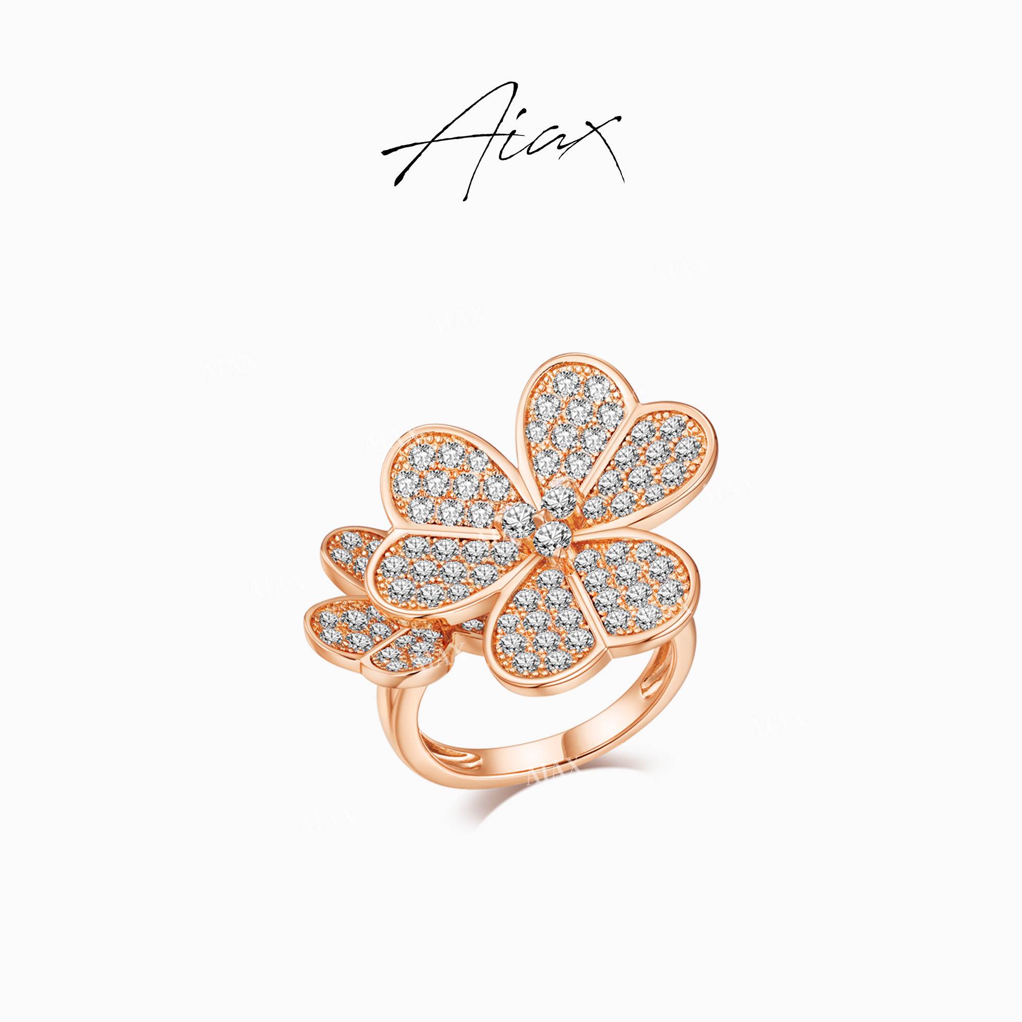 AIAX  出游季 时尚个性轻奢经典百搭气质花花戒指TSS7445