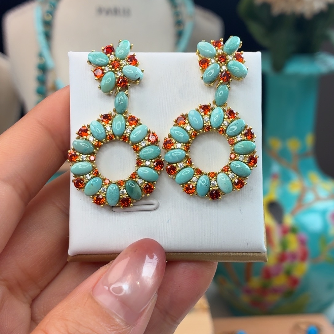 绿松石合金耳饰耳环