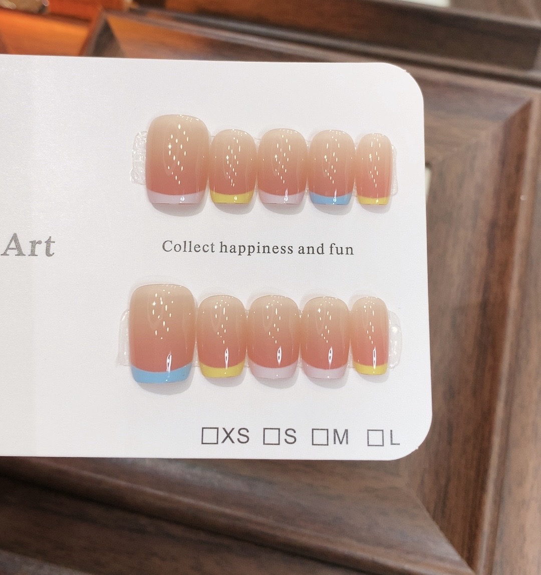 A009 裸色纯色法式多巴胺风纯手工穿戴甲片高级感简约显白 10片