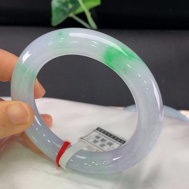 翡翠未镶嵌手镯圆条56