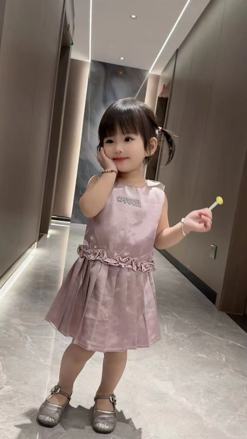 A字裙公主风儿童夏季女洋气连衣裙时尚公主裙女童女宝套装裙子