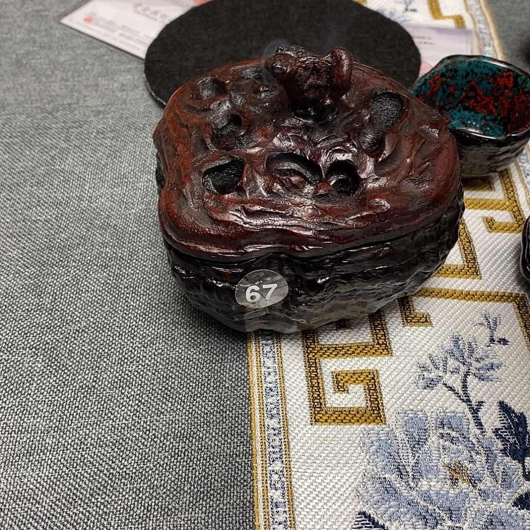 仙***仙大漆灵芝香炉纯手工
