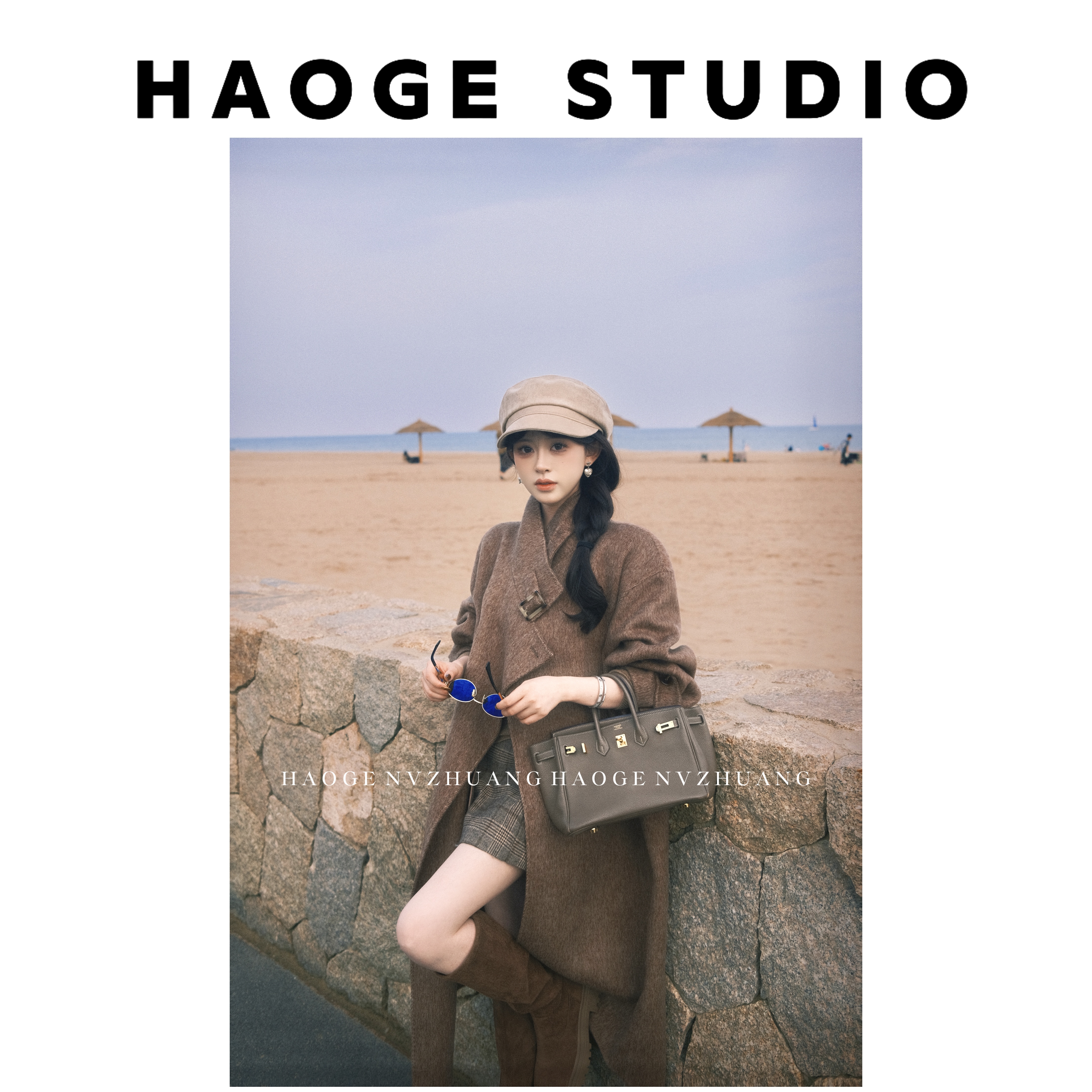 浩哥严选●日落巴萨HGQ5DY4240A羊绒混纺大衣预简版气质秋冬保暖款