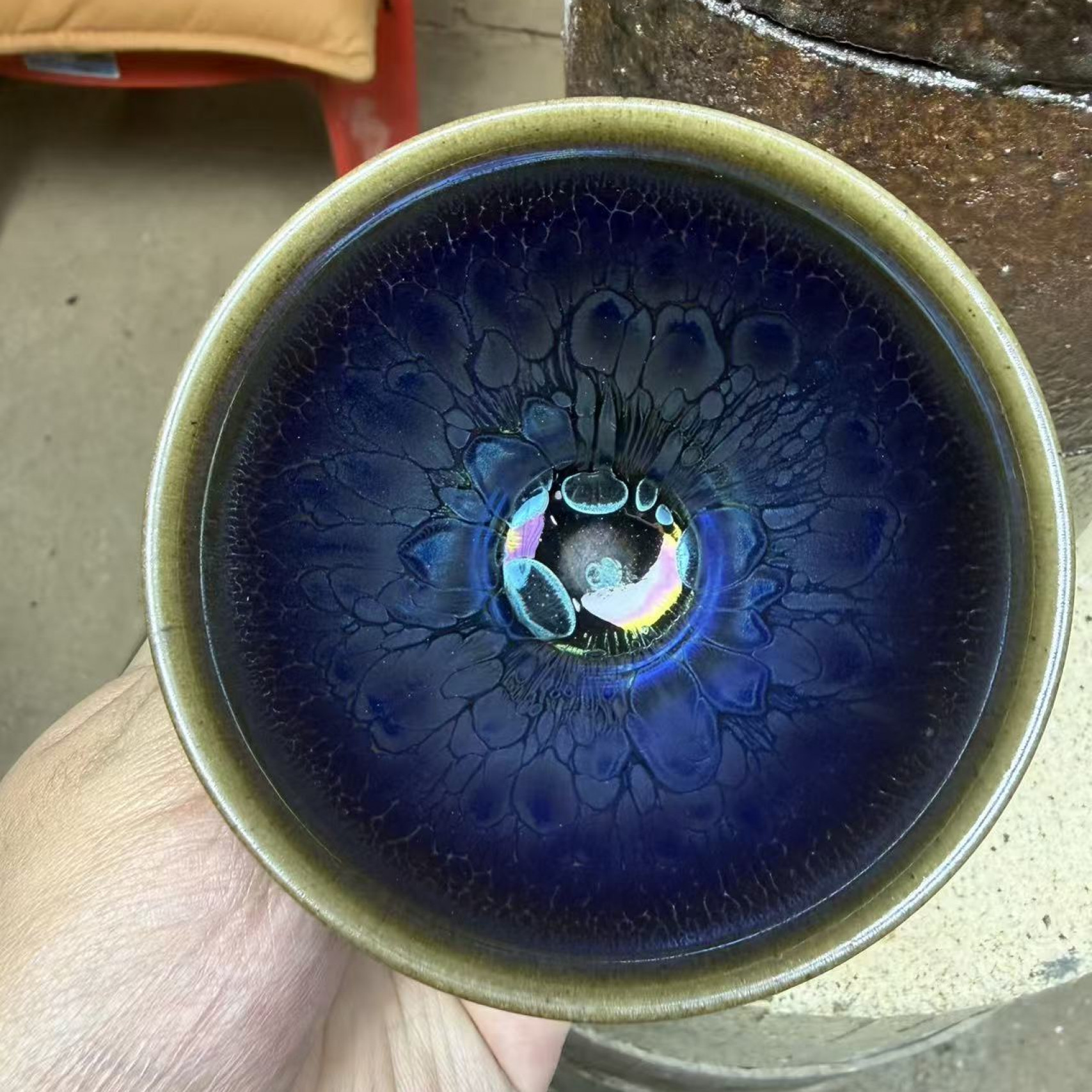 建盏主人杯【七彩龙鳞玉兰】电烧专用茶具