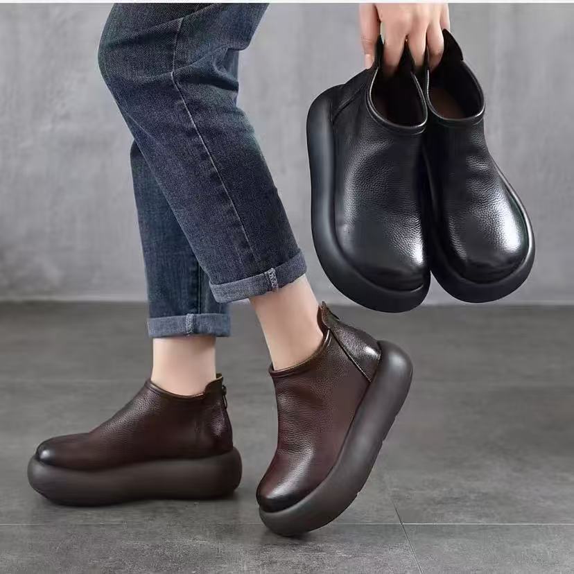 2025秋冬单鞋英伦风短靴复古百搭休闲厚底增高马丁靴cc