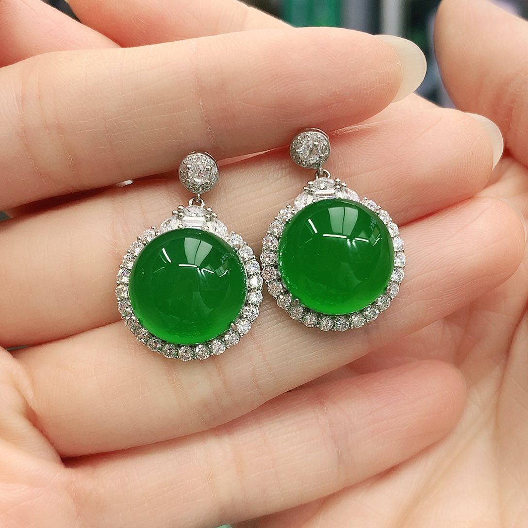 银S925镶嵌耳坠玛瑙/玉髓