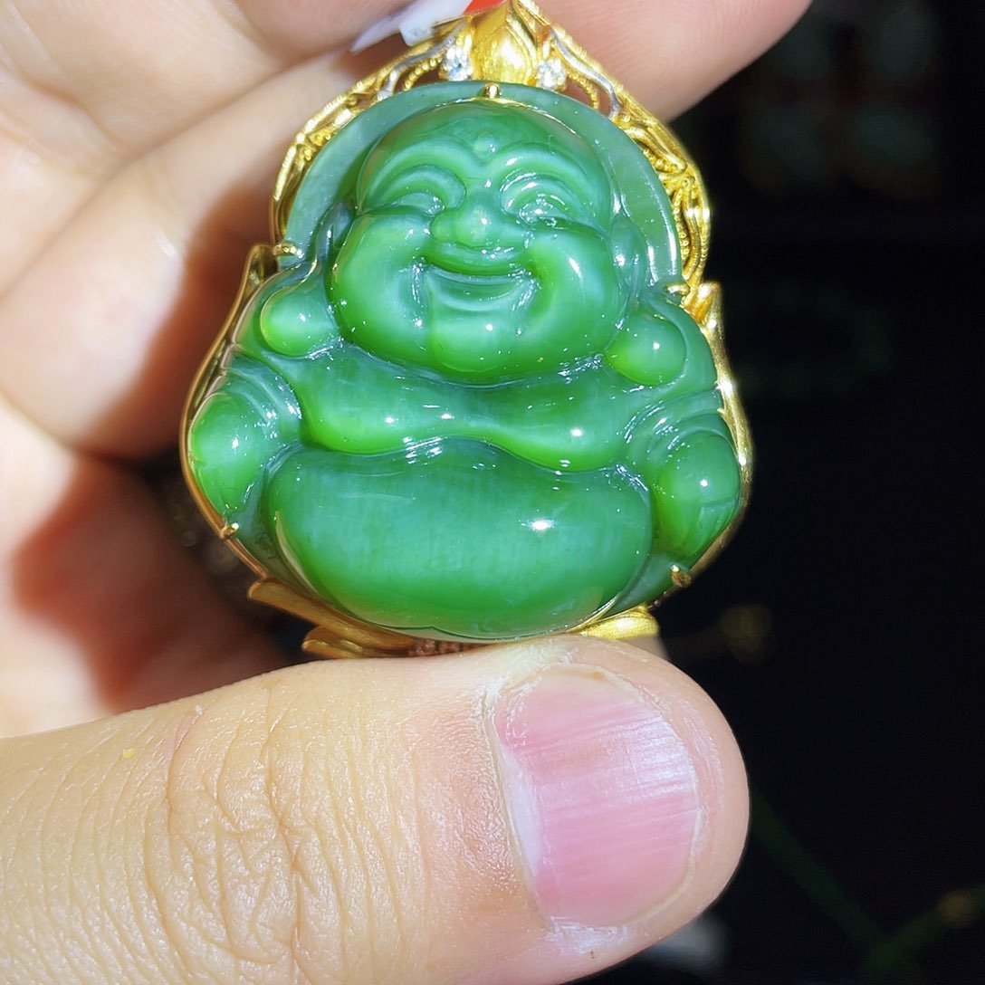 吊坠(赠链)18K金镶嵌和田玉