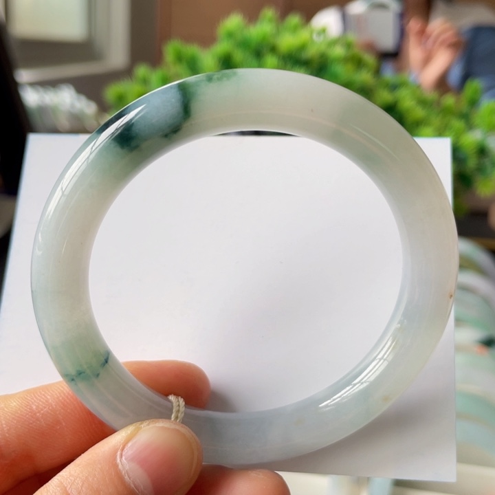 翡翠手镯未镶嵌天然翡翠手镯57-58圆条