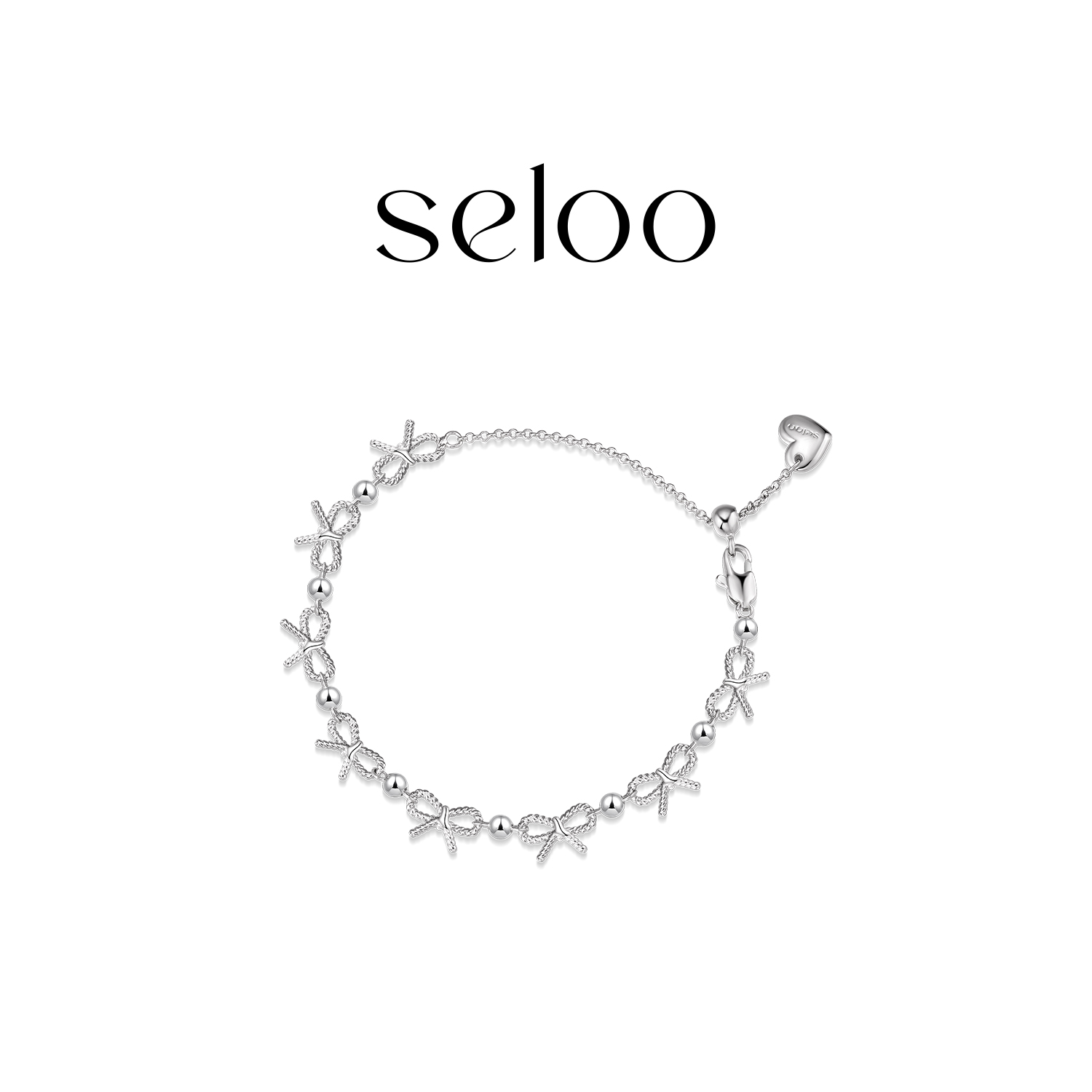 铜合金手链 Seloo【镂空蝴蝶结手链】韩国小众时尚饰品SE505S518