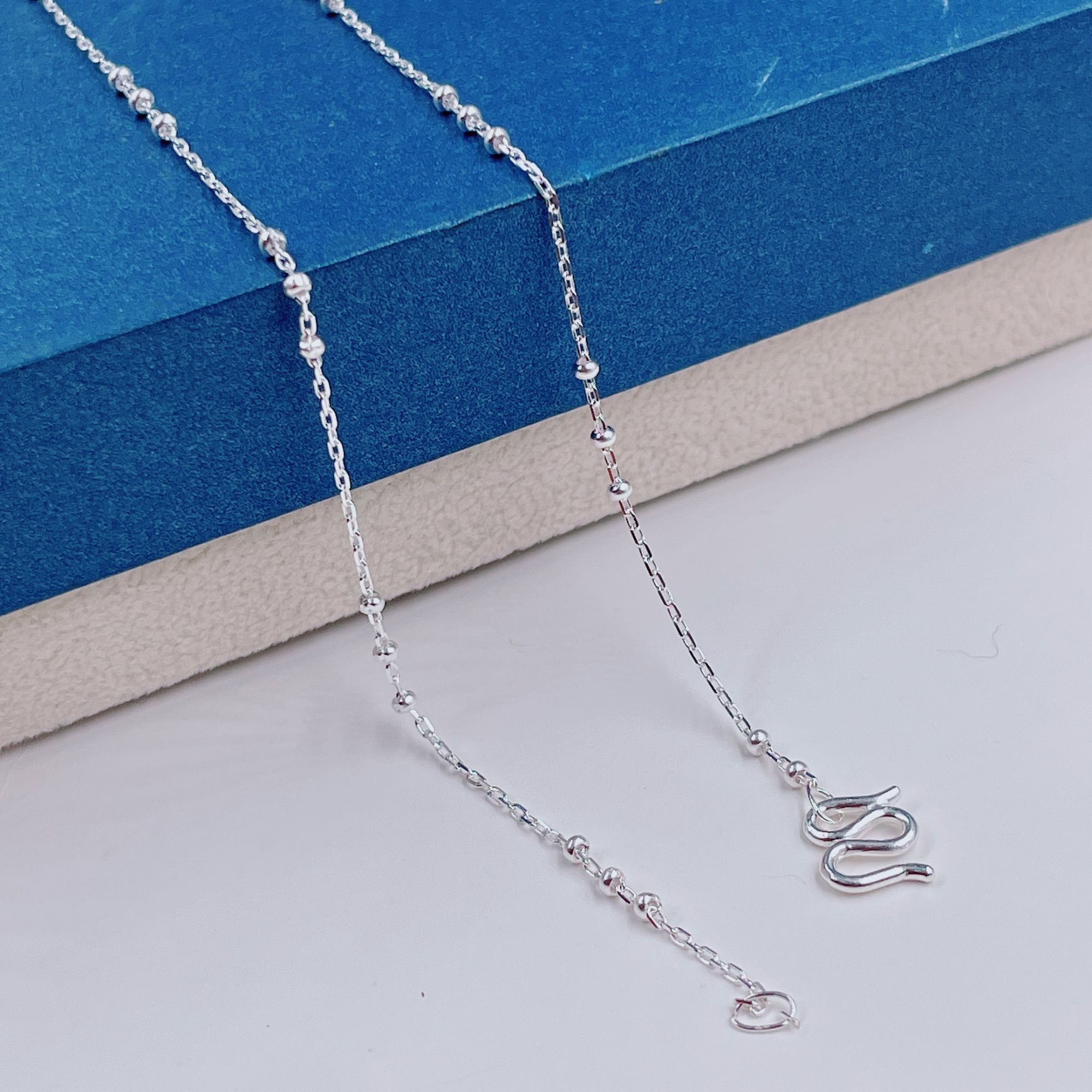 链子足银 三珠素款项链