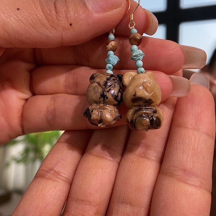 琥珀颈饰未镶嵌蜜蜡耳坠