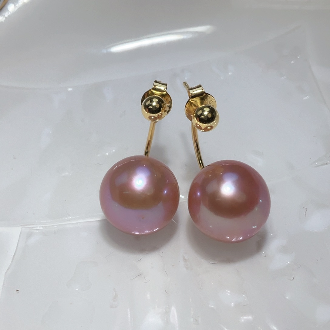 淡水珍珠耳饰银S925镶嵌