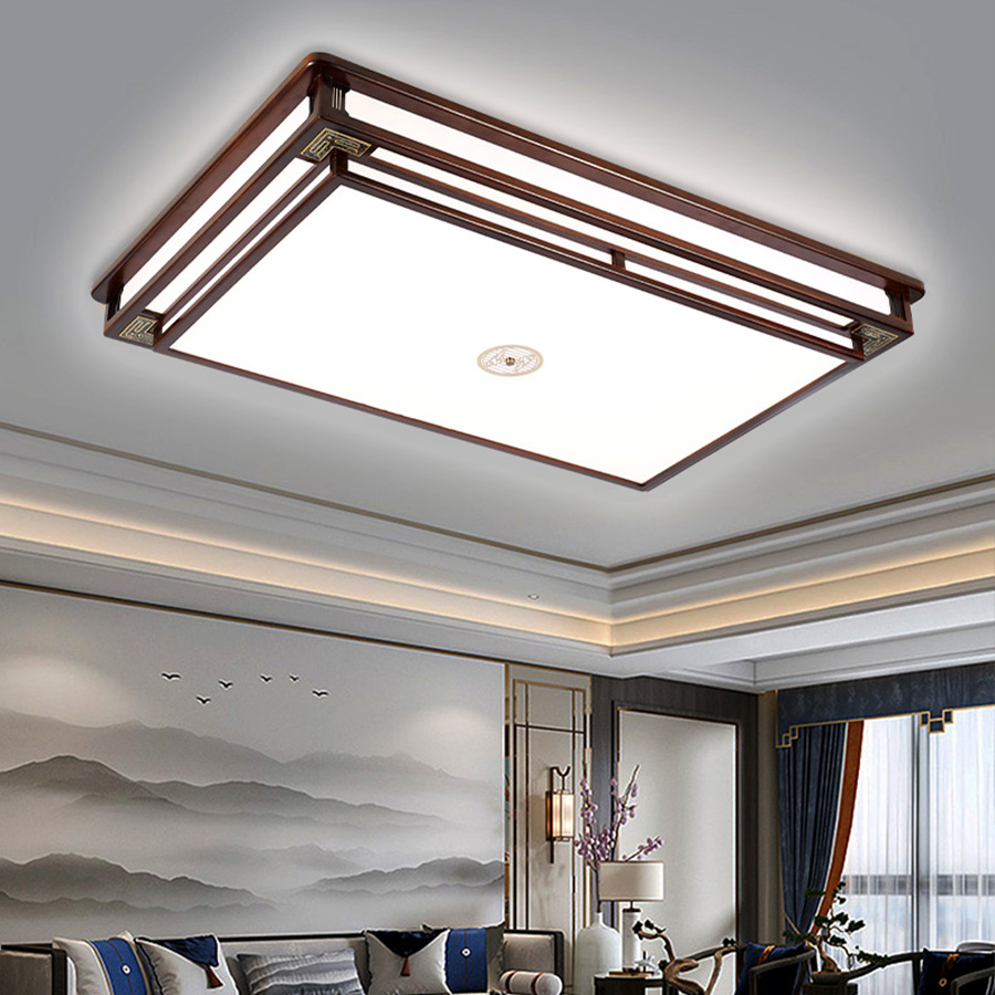 2014新中式吸顶灯简约卧室灯具套餐厅乌檀木禅意中国风客厅灯