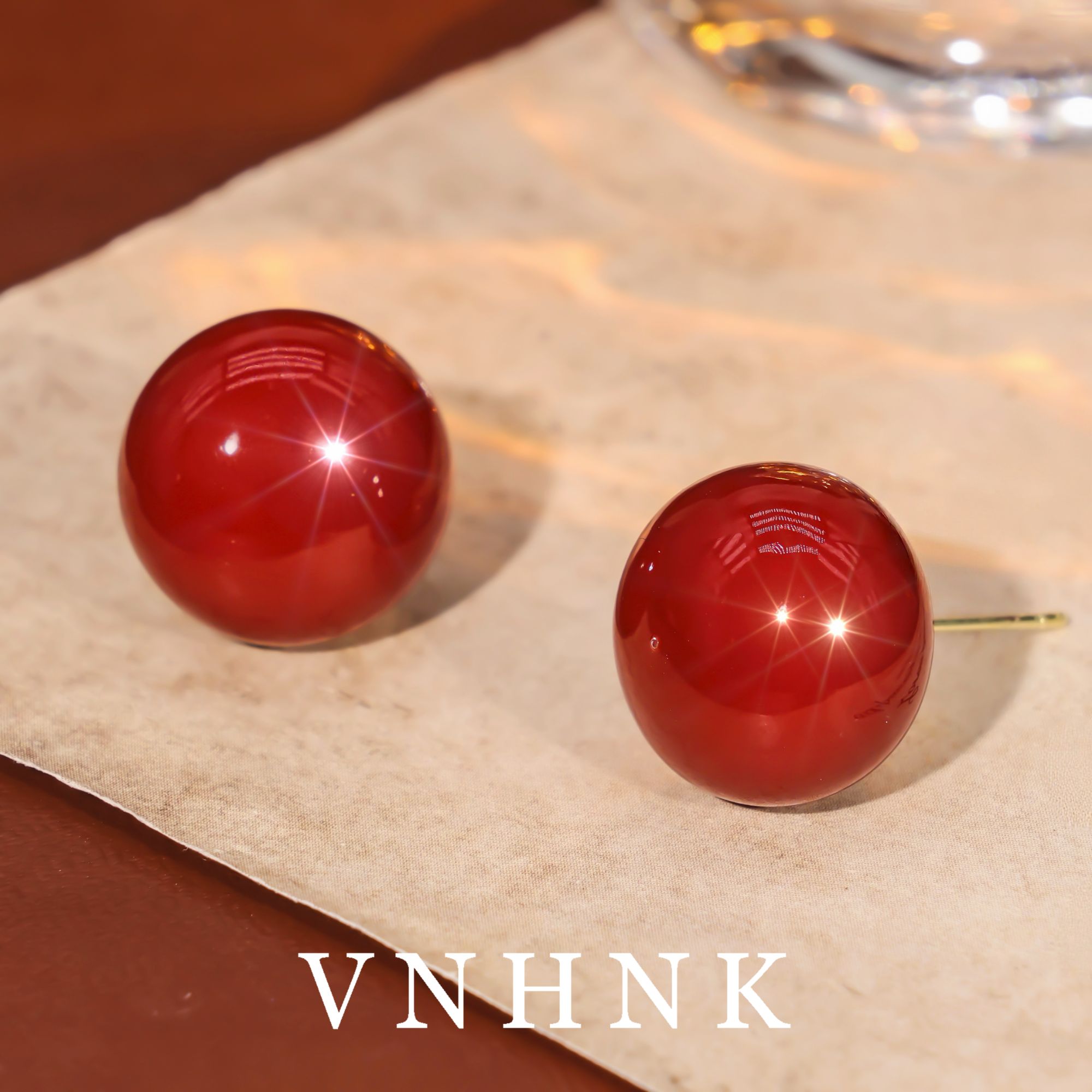 铜合金耳饰 美可儿  F597  红色时尚气质耳环