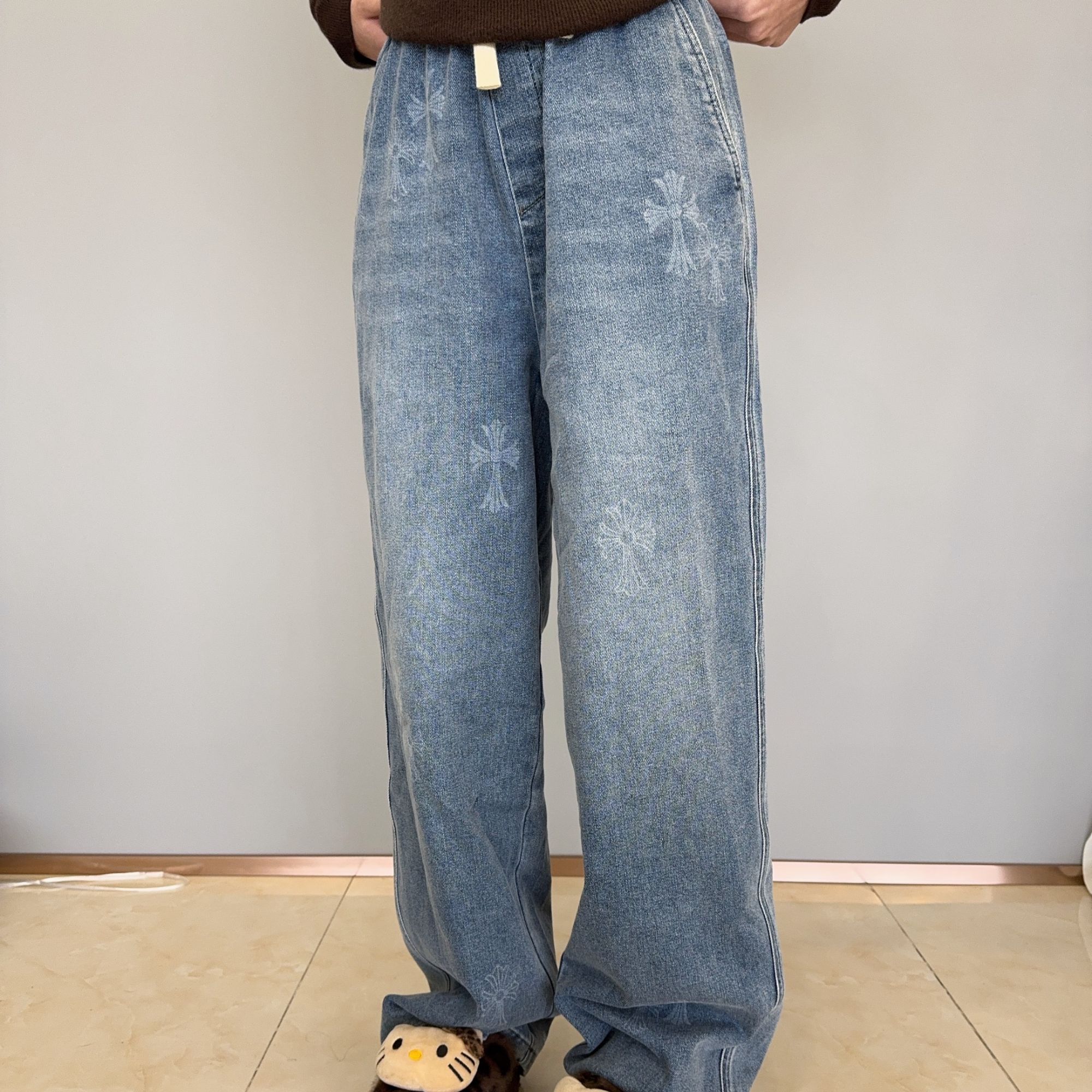 轻奢百搭系带牛仔裤（满天星）