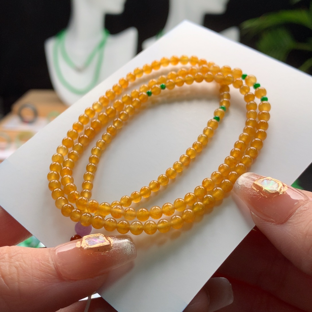 翡翠项链未镶嵌3.7mm项链