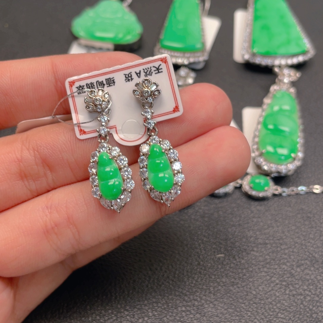 翡翠银S925镶嵌吊坠(不含链)