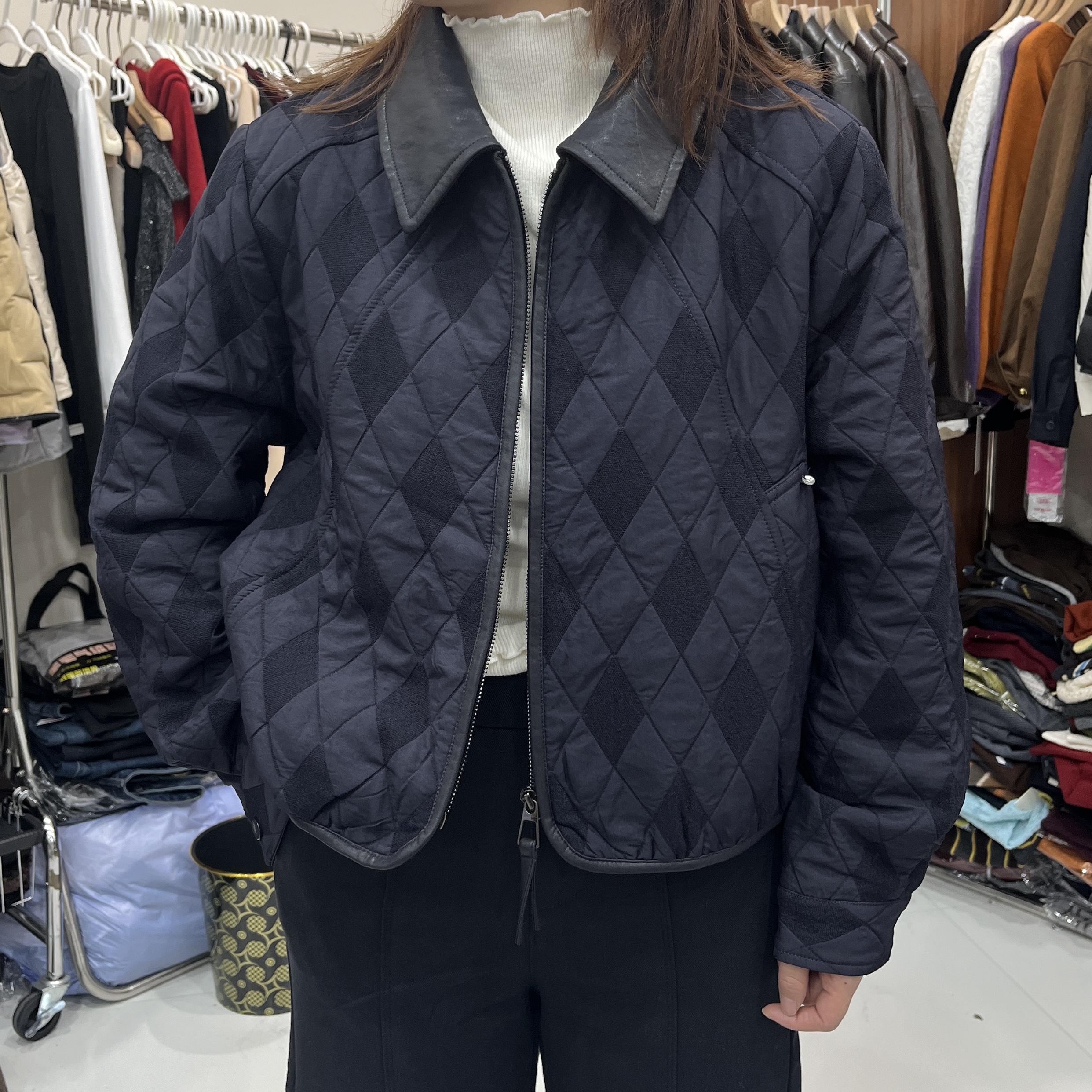 2025秋冬韩版宽松休闲百搭皮翻领棉外套女短款夹克上衣5158