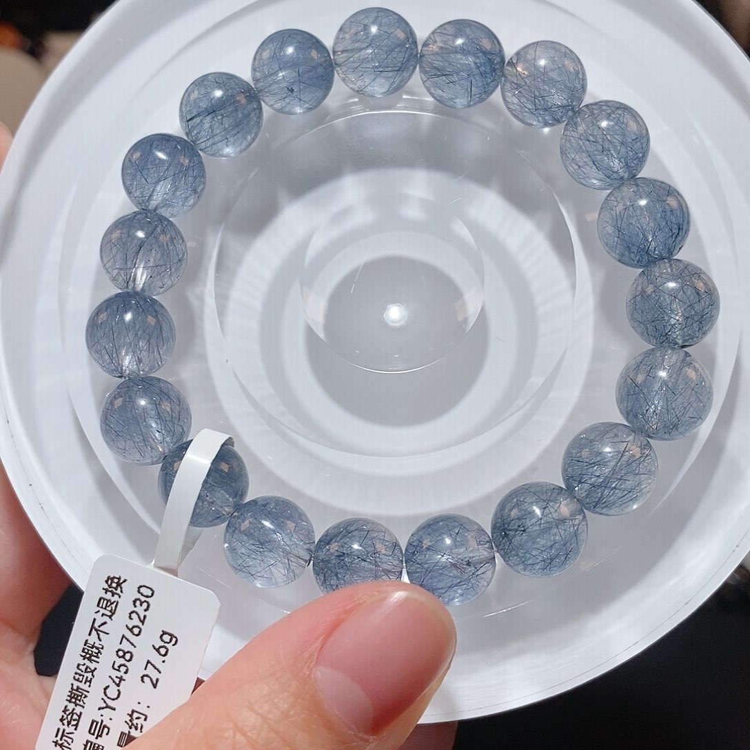 水晶手链未镶嵌F蓝兔毛10.2