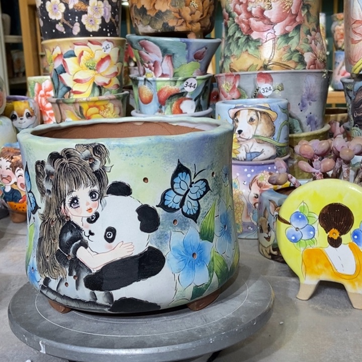 红陶景德镇艺术手绘作品