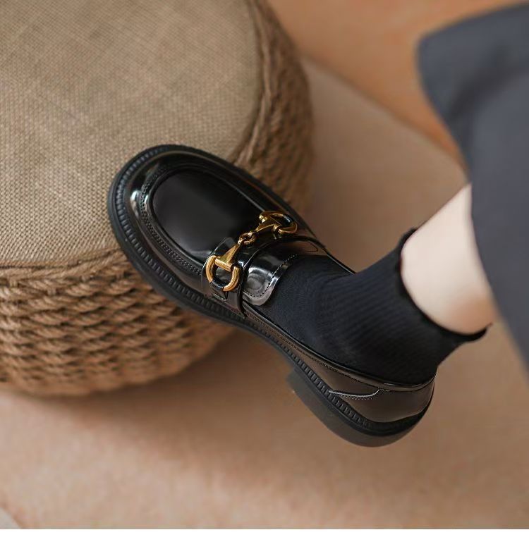肥仔推荐 C 99-1 哑光 时尚英伦风橡胶软底女士乐福鞋小皮鞋百搭