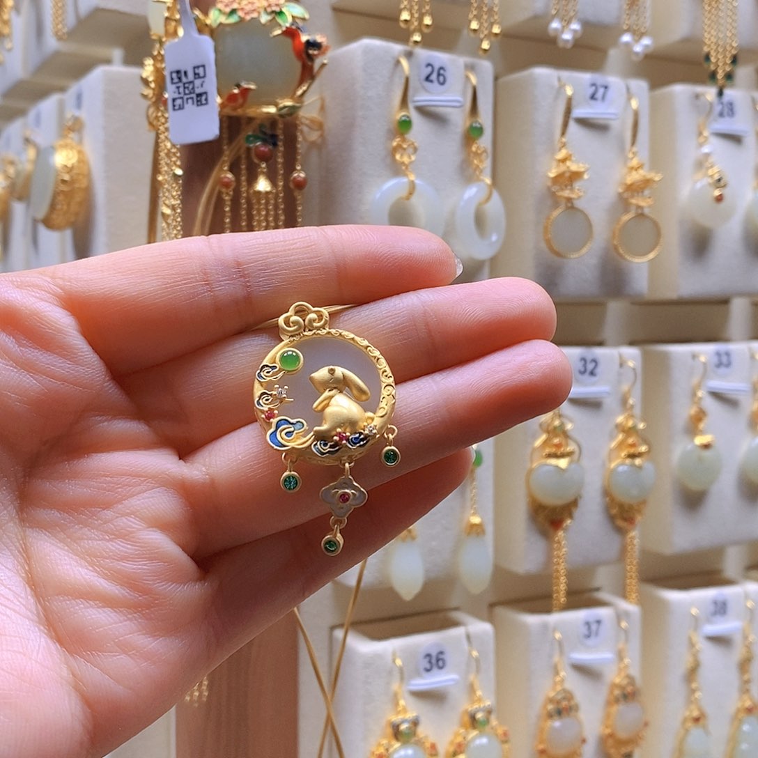 和田玉银S925镶嵌颈饰