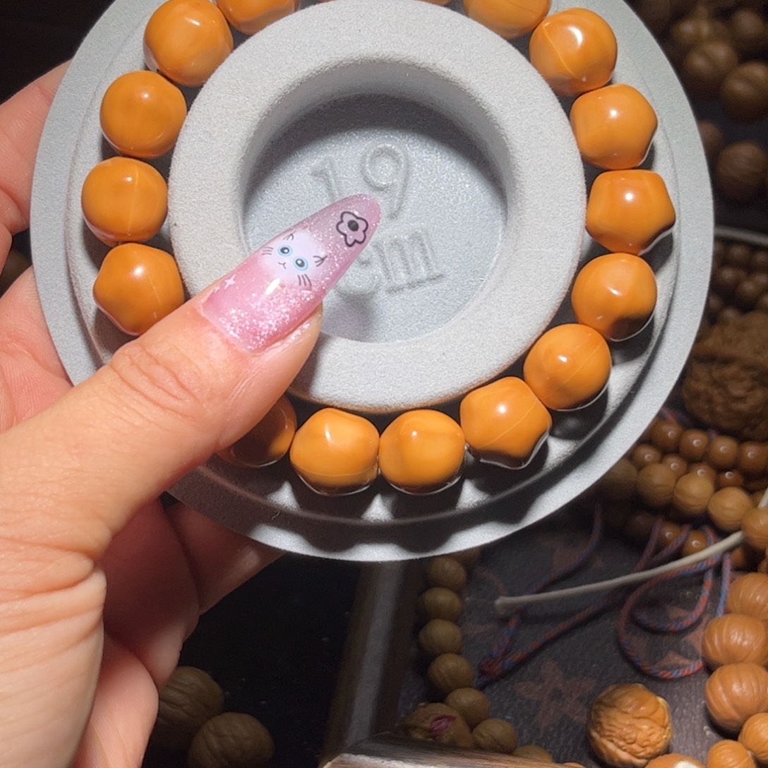 吊坠猴头核桃12+龙岩料雕刻小星星手串全品无瑕无药