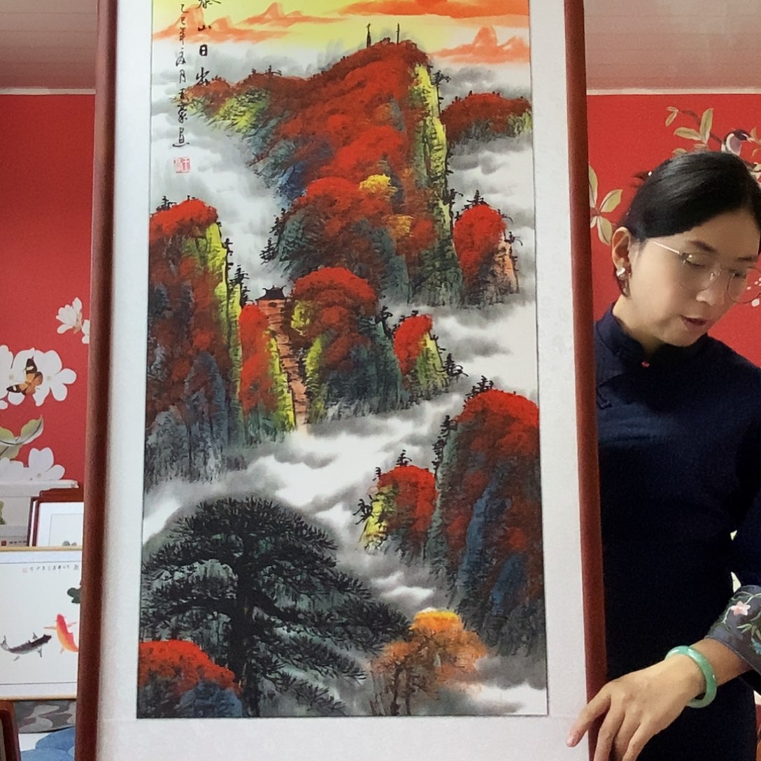 国画手写手绘带框包邮62✖️122国画作品