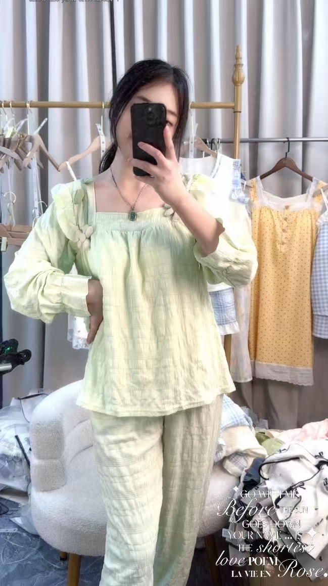 春秋季休闲薄款睡衣女找到编码下单