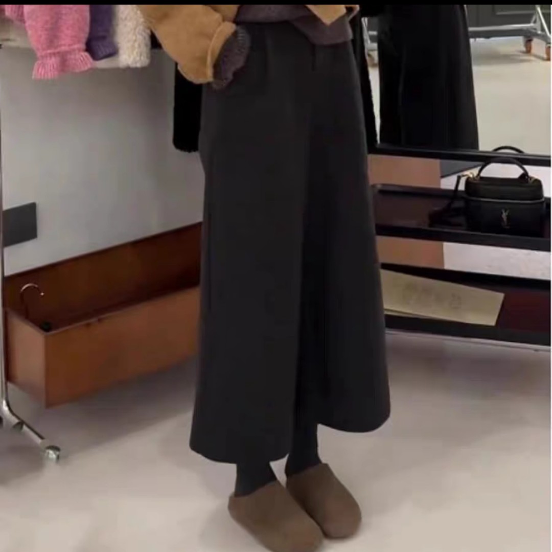 18291高腰显瘦九分直筒毛呢裤（裤长87左右）