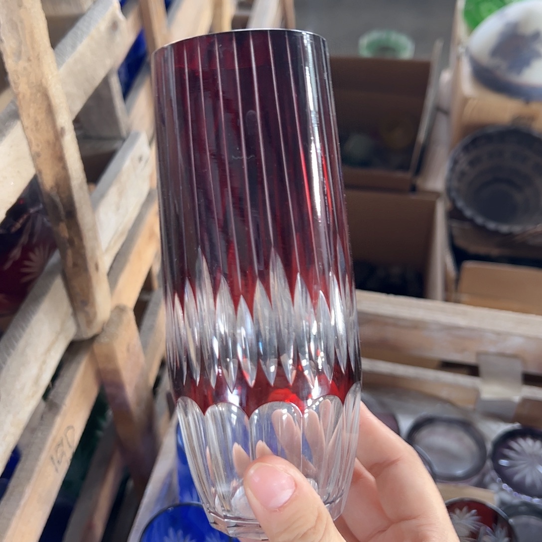 水晶玻璃高脚款微瑕一个