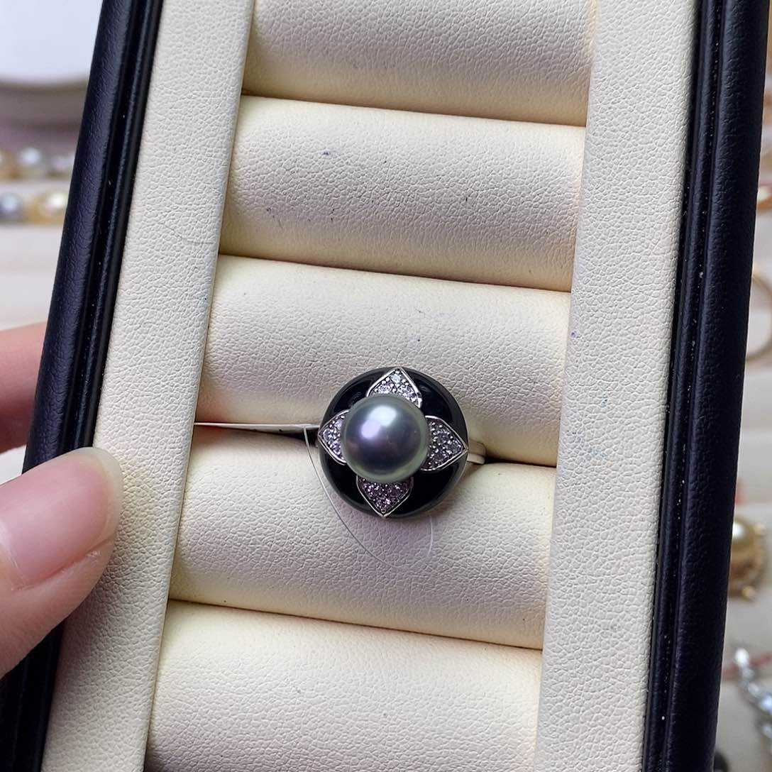 海水珍珠戒指银S925镶嵌