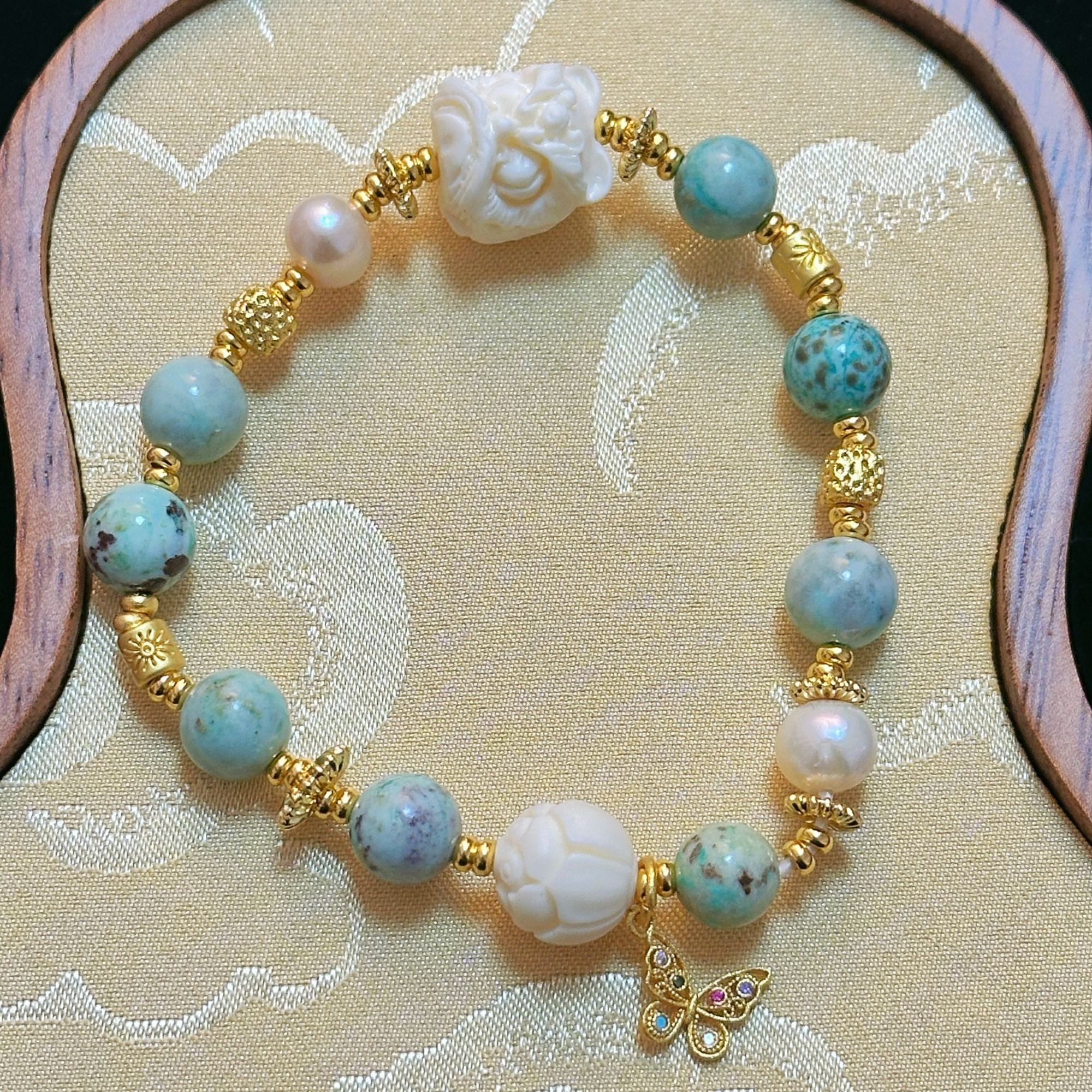 云天||松石醒狮手串