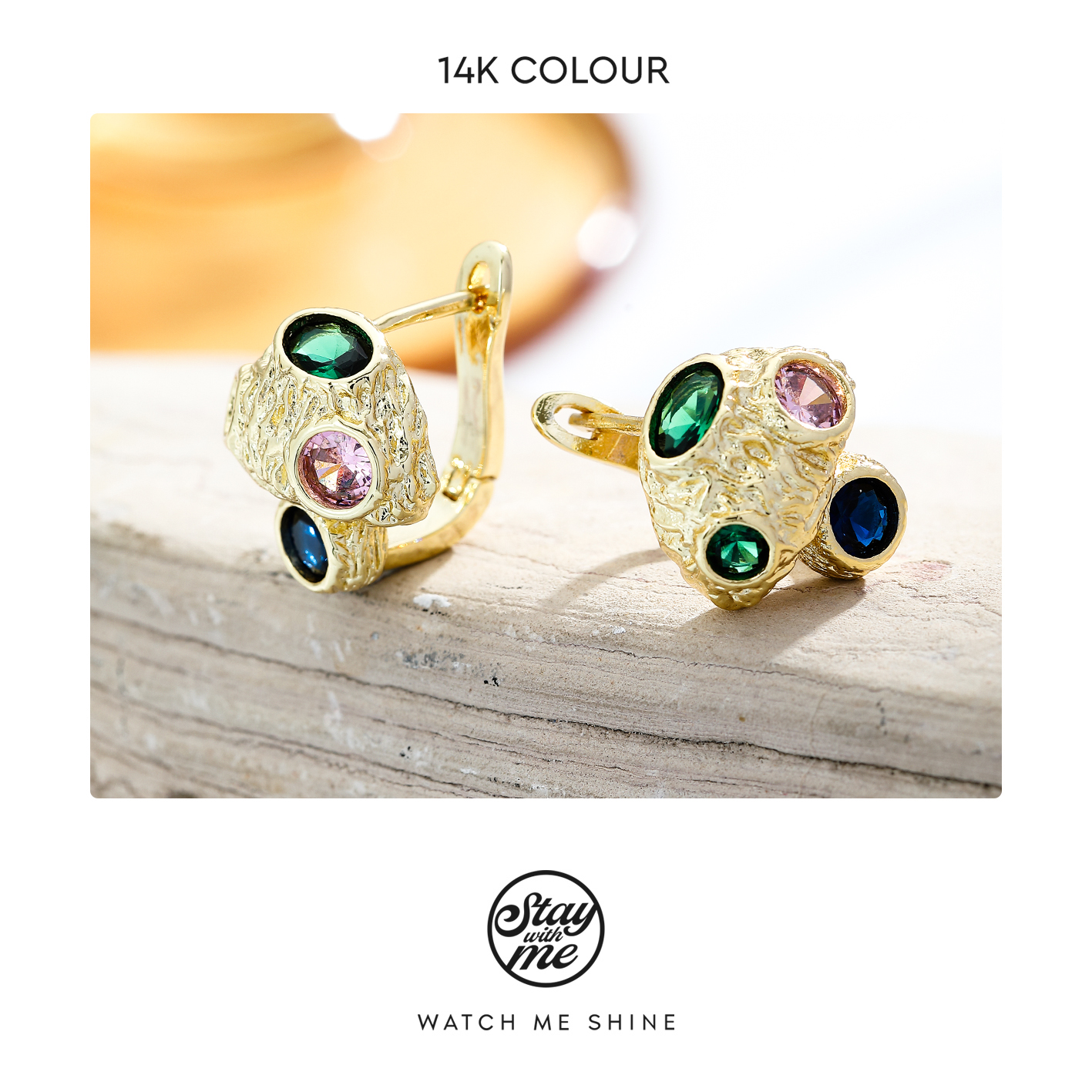 STAY WITH ME 铜合金合成锆石耳饰 小众设计P0550耳环