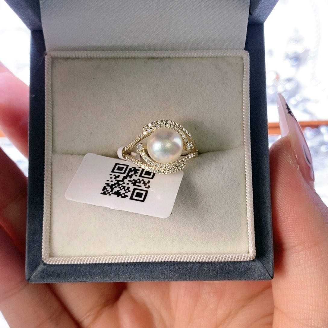 海水珍珠戒指银S925镶嵌