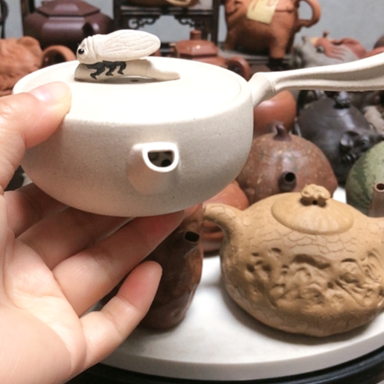 【闪购商品】紫砂茶壶160C大口知足侧把
