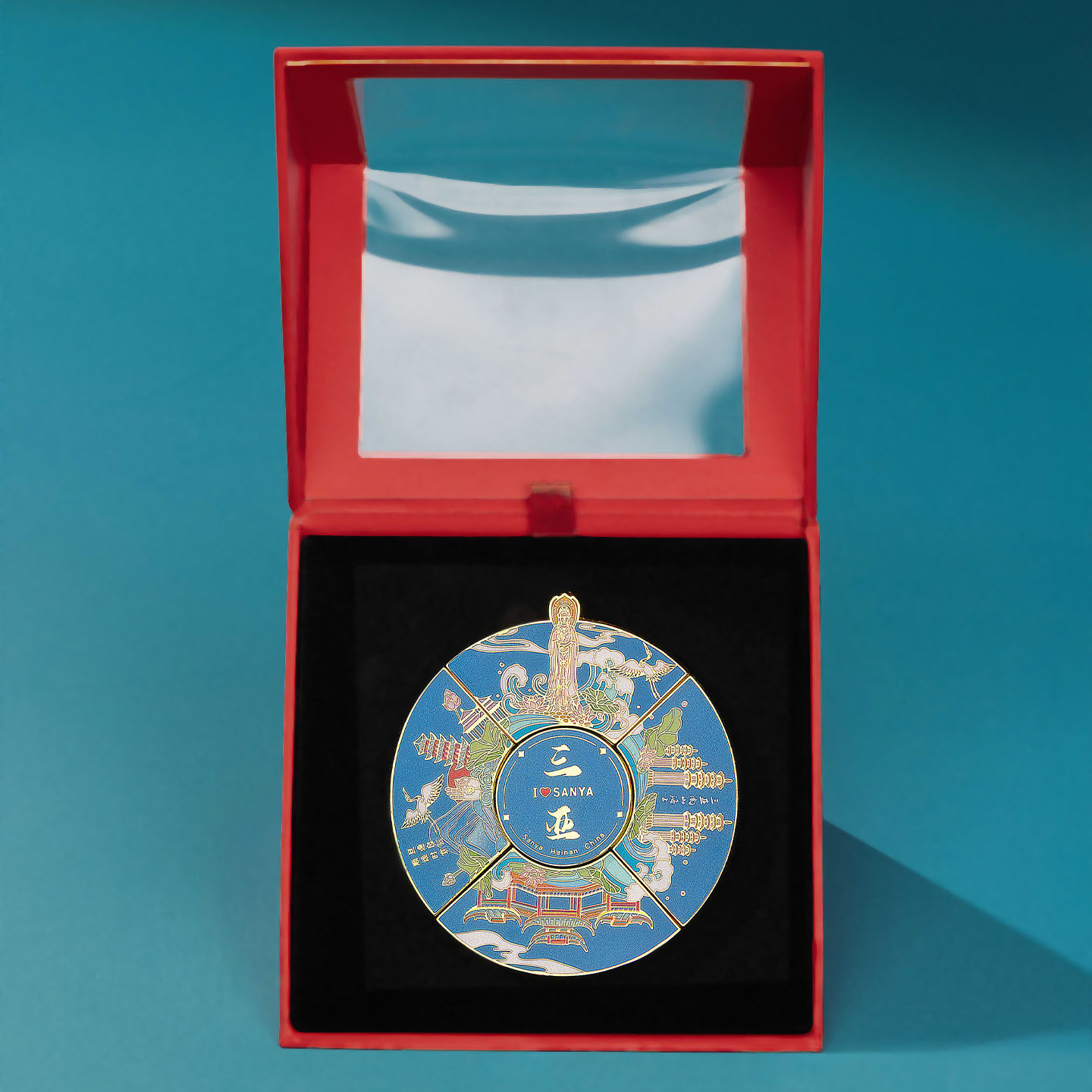 三亚南山普门旅游纪念打卡自用馈赠地标建筑人物形象组合冰箱贴