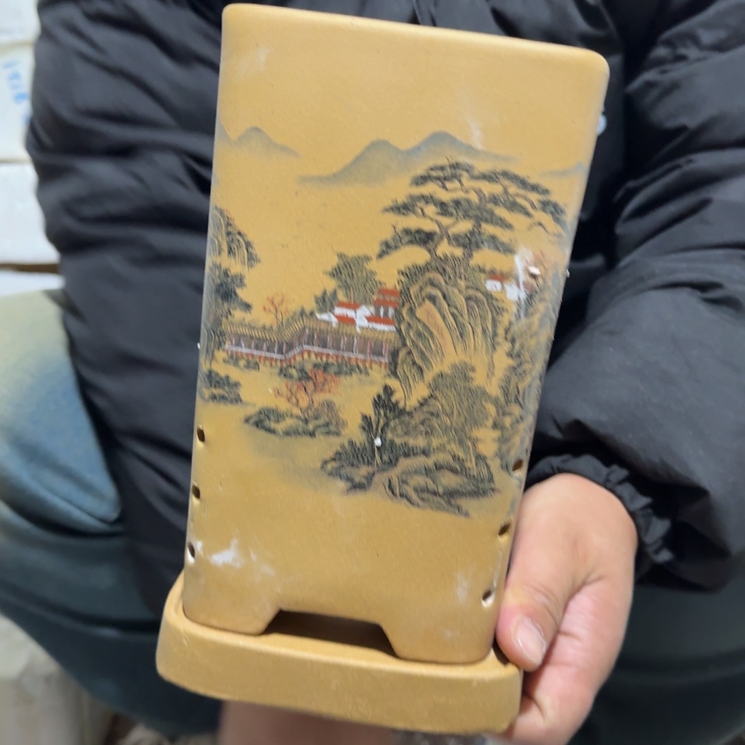 紫砂花盆口径13厘米