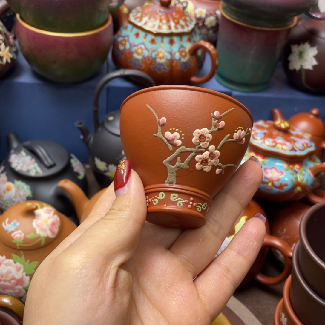 茶杯红泥紫砂主人杯80cf