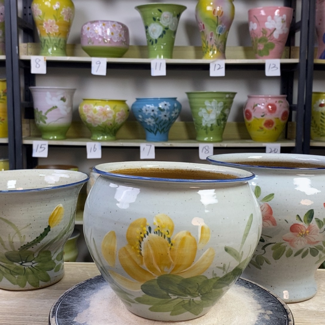 偏***式景德镇手工手绘陶瓷花盆