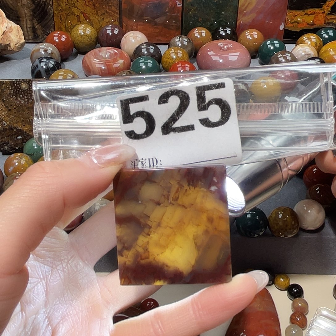 硅化玉未镶嵌天然北票树化玉方牌