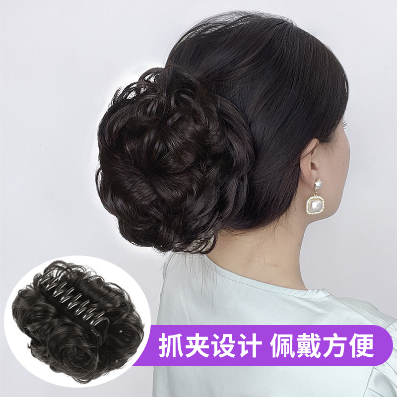 俏伊朵网红爆款马尾丸子头花苞发饰发圈自然蓬松假发抓夹懒人盘发