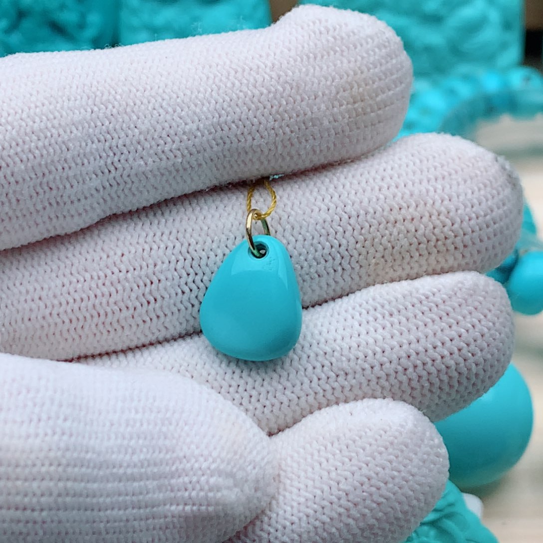 绿松石颈饰18K金镶嵌