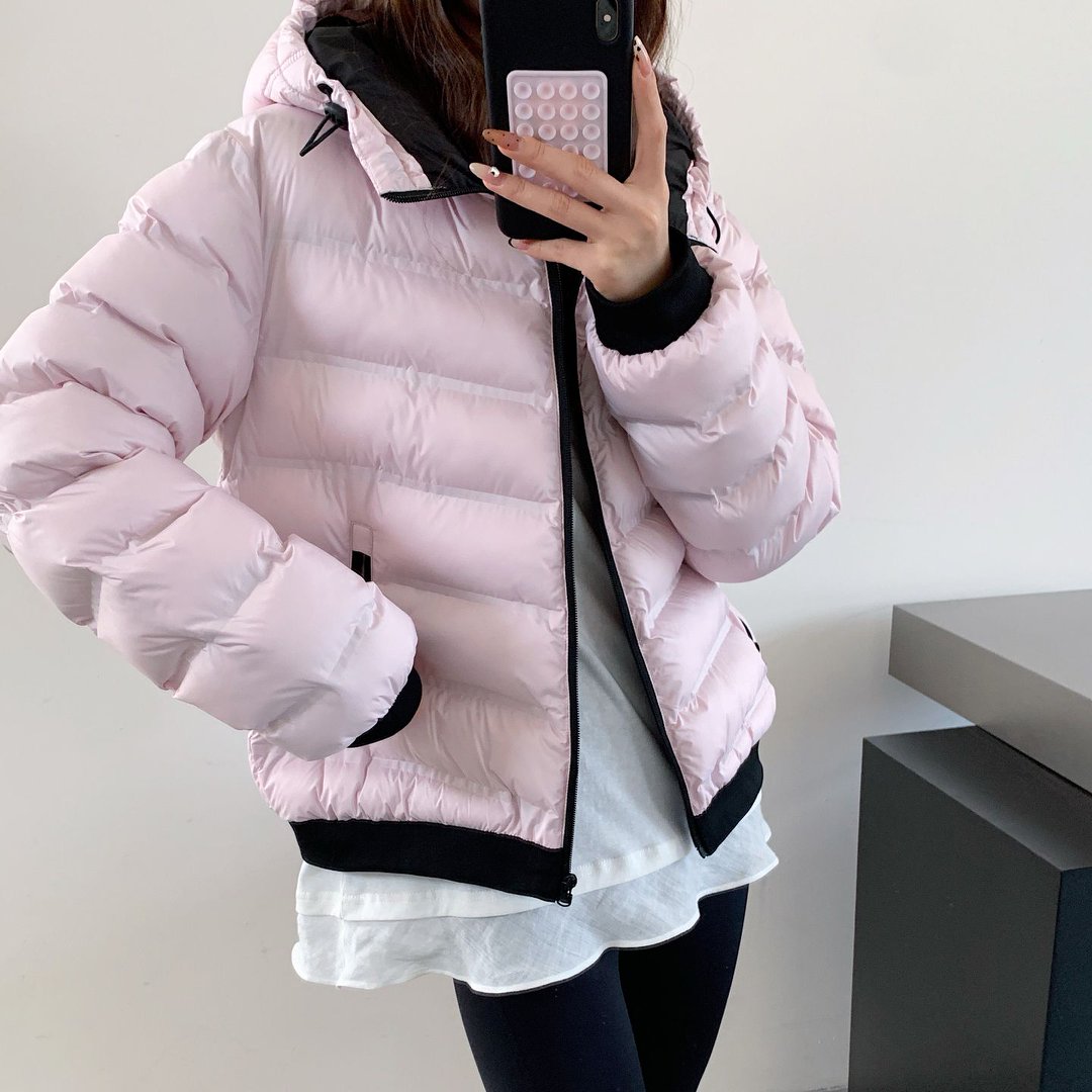 【无缝压胶】冬季女装小个子新款连帽减龄排骨服松弛感宽松棉服外套