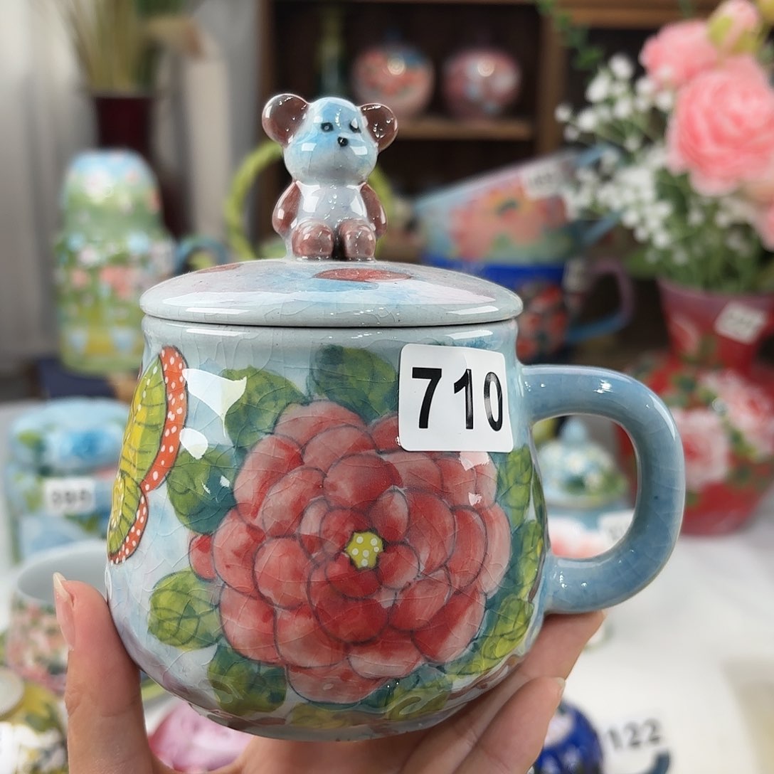 瓷片景德镇手绘高温釉下彩陶瓷茶具
