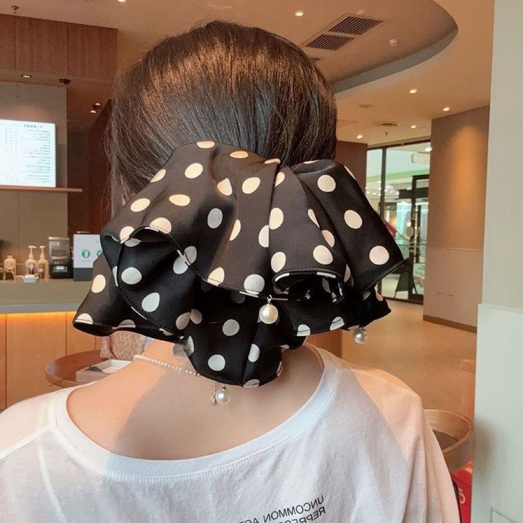 韩国2025新款高级感波点大肠发圈女百搭精致优雅气质发饰头饰发绳